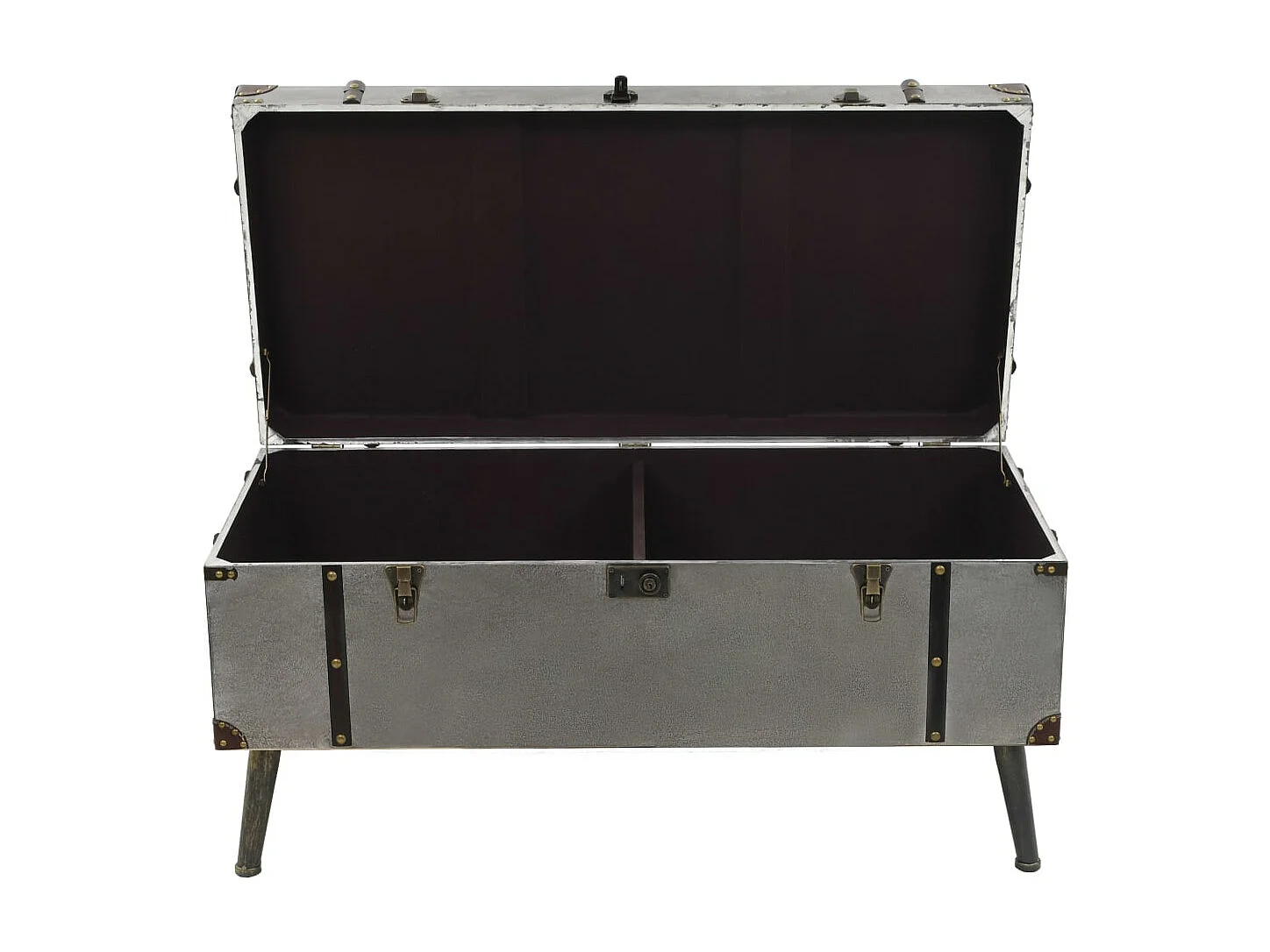 Mesa de centro MDF dorado y aluminio 102 x 51 x 47,5 cm