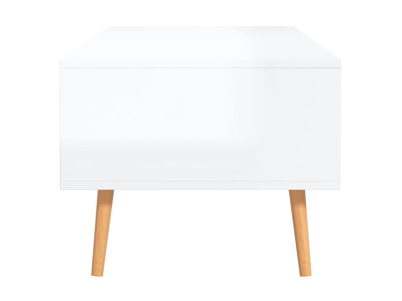 Table basse Blanc brillant 100x49,5x43 cm Aggloméré