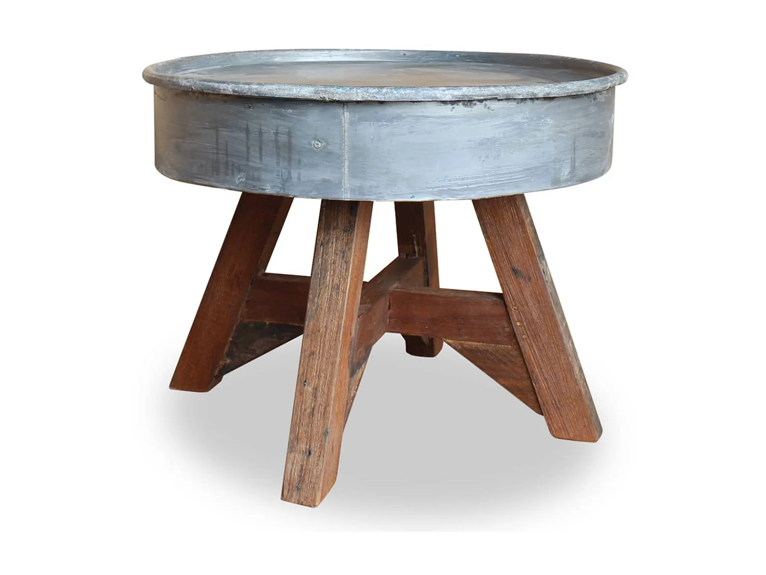 Gouden Salontafel Massief Teruggewonnen Hout 60 x 45 cm Zilver