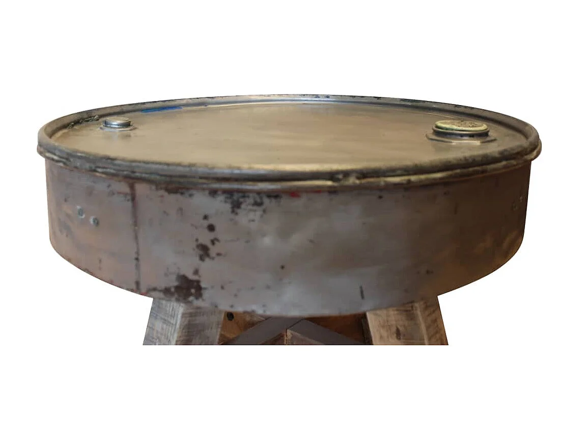 Table basse Bois de récupération massif 60 x 45 cm Argenté