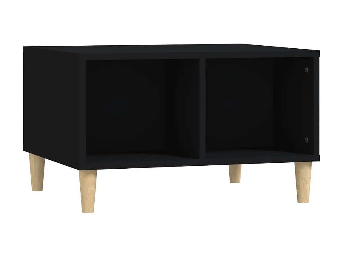 Gold Salontafel Zwart 60x50x36,5 cm Bewerkt hout