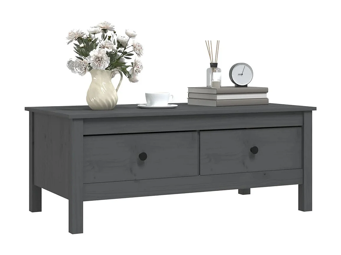 Gold Salontafel Grijs 100x50x40 cm Massief grenenhout