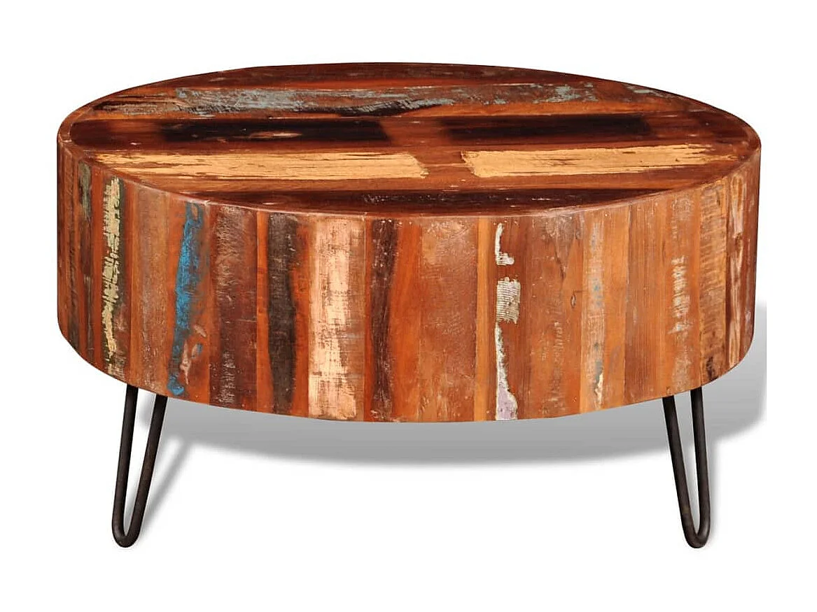 Table basse ronde Bois massif de récupération