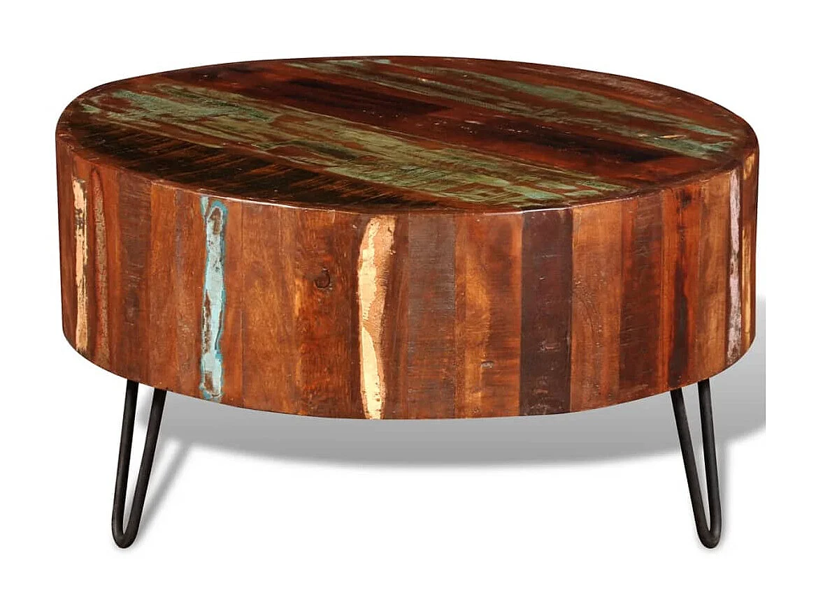 Table basse ronde Bois massif de récupération