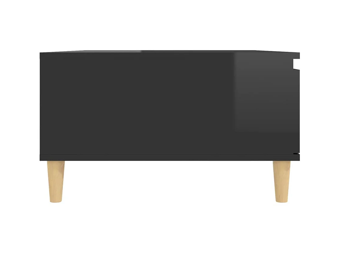 Table basse Noir brillant 90x60x35 cm Aggloméré