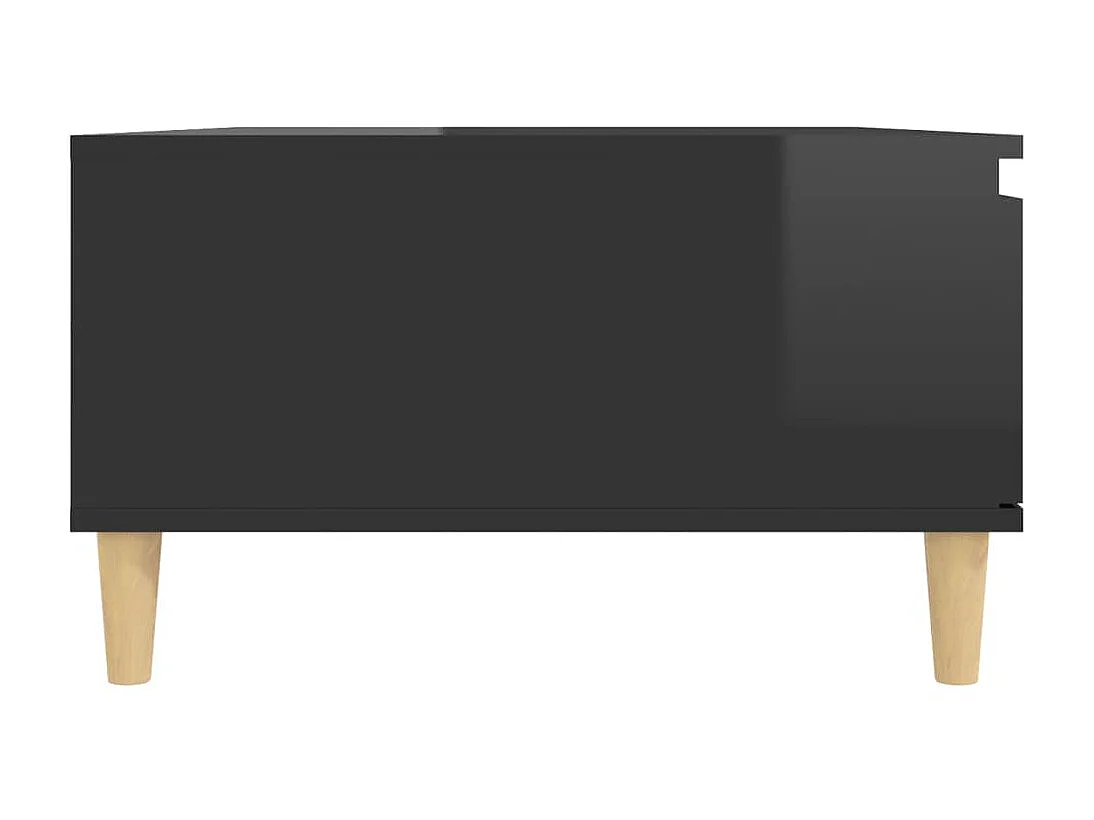 Table basse Noir brillant 90x60x35 cm Aggloméré