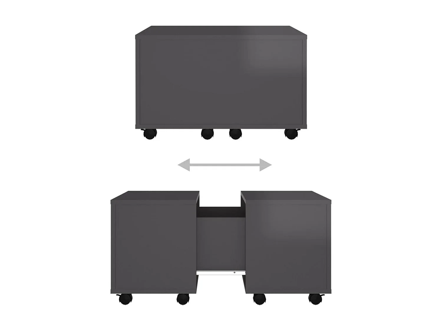 Gold Salontafel Glanzend grijs 60x60x38 cm Spaanplaat