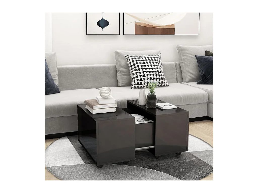 Gold Salontafel Glanzend grijs 60x60x38 cm Spaanplaat