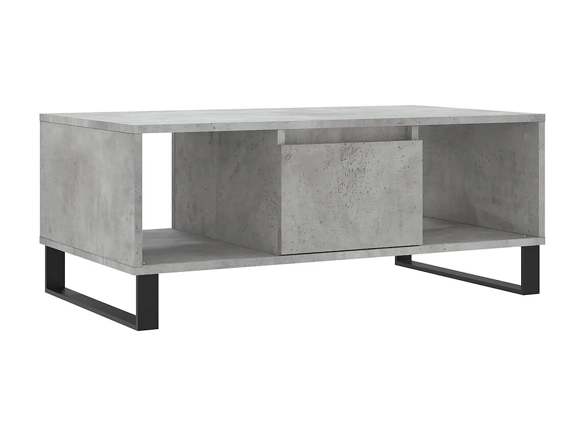 Mesa de centro dourada Concreto cinza 90x50x36,5 cm Madeira trabalhada
