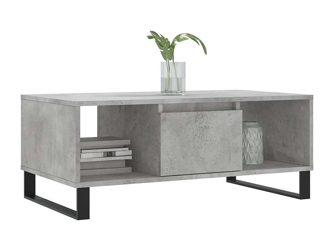 Table basse Gris béton 90x50x36,5 cm Bois d'ingénierie