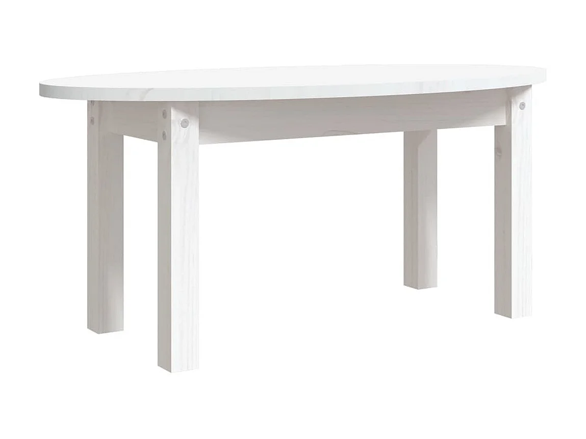Mesa de centro Gold Blanco 80x40x35 cm Madera maciza de pino