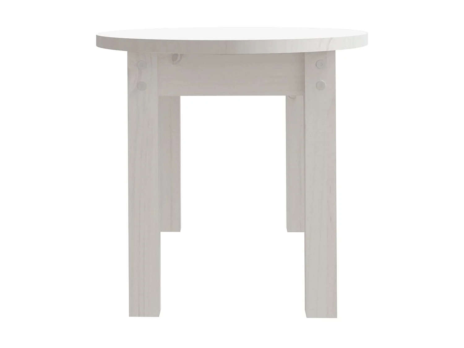 Tavolino Gold Bianco 80x40x35 cm Legno di pino massiccio