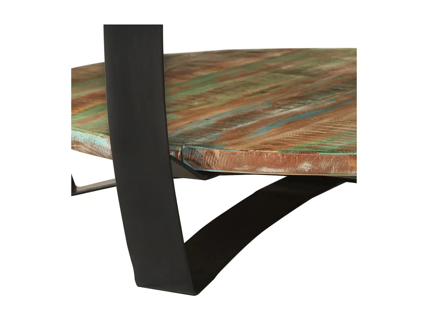 Mesa de centro dourada Madeira recuperada maciça 65 x 32 cm