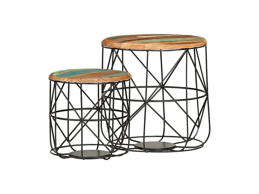 Tables basses 2 pcs Bois de récupération massif