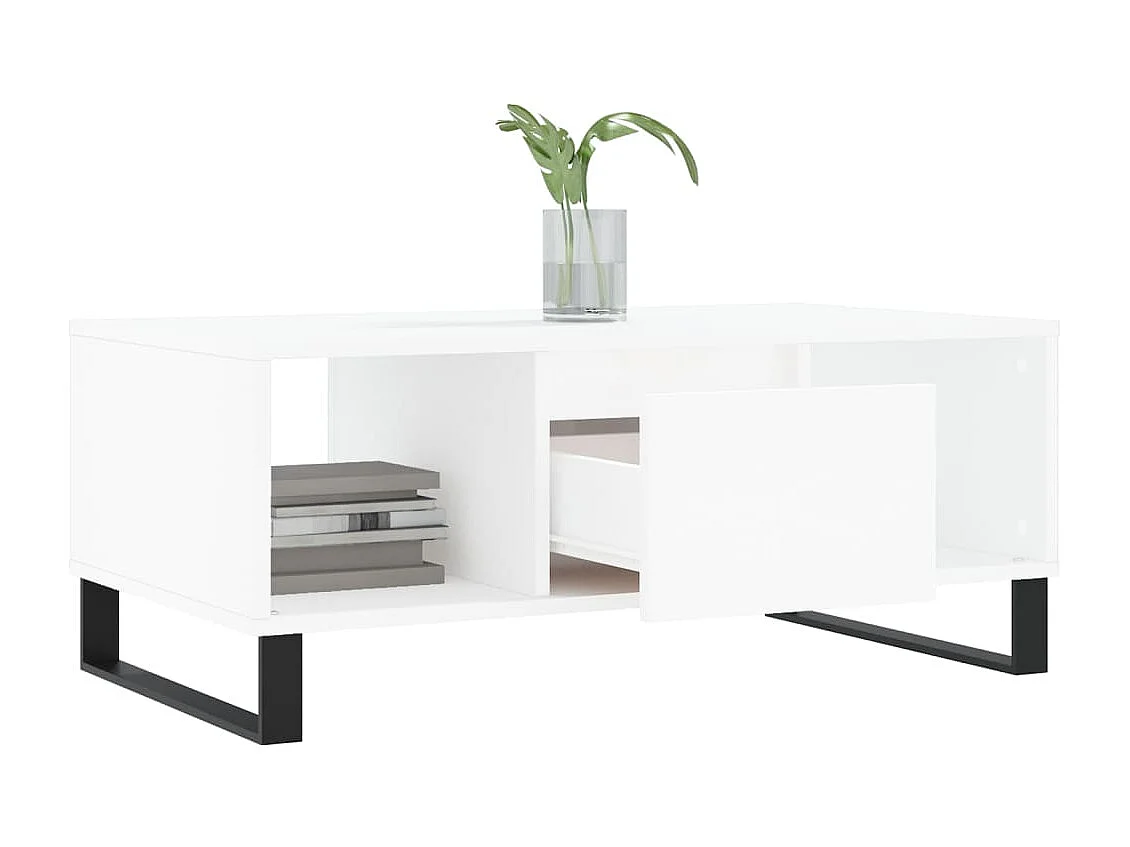 Mesa de centro Gold Blanco 90x50x36,5 cm Madera contrachapada