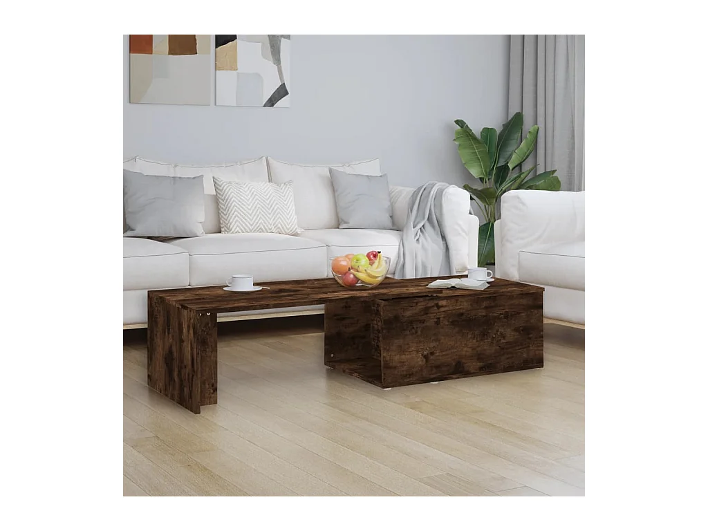 Table basse Chêne fumé 150x50x35 cm Bois d'ingénierie