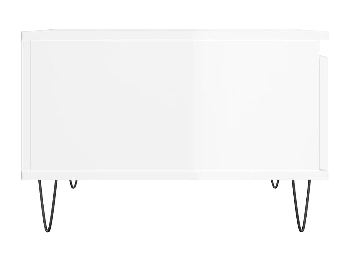 Goud Glanzend witte salontafel 55x55x36,5 cm samengesteld hout