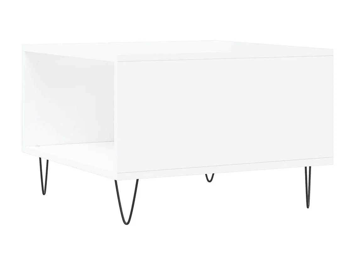 Goud Glanzend witte salontafel 55x55x36,5 cm samengesteld hout