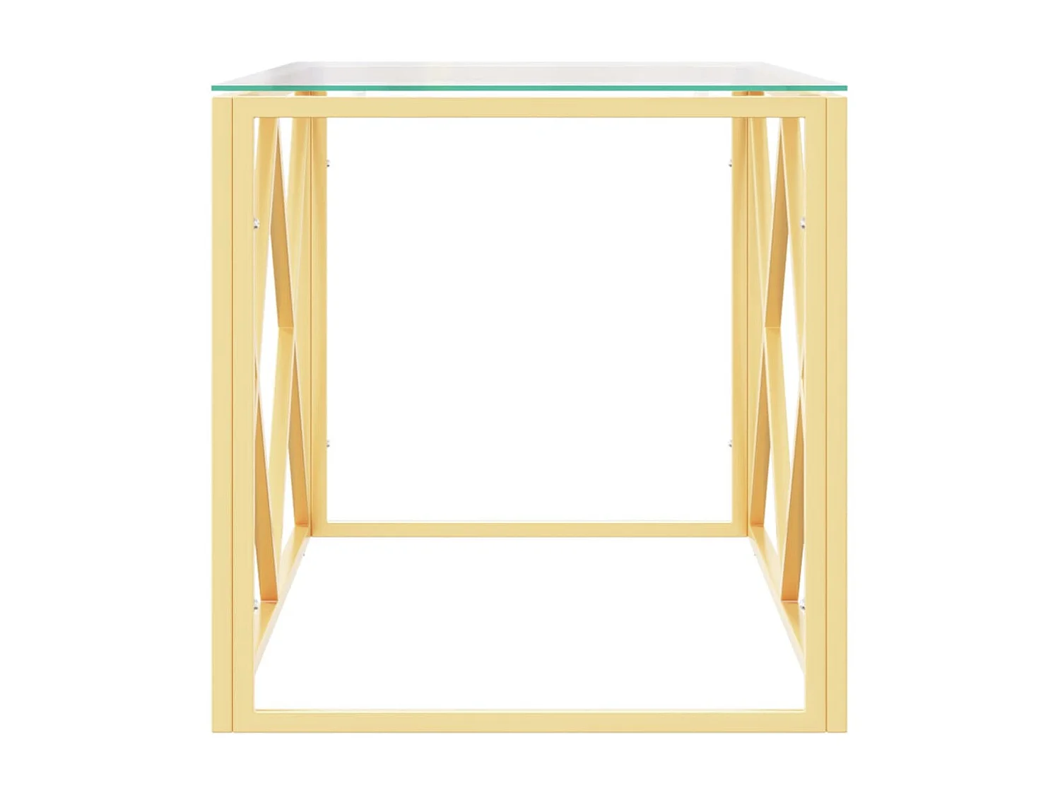 Gold Salontafel 110x45x45 cm RVS en glas