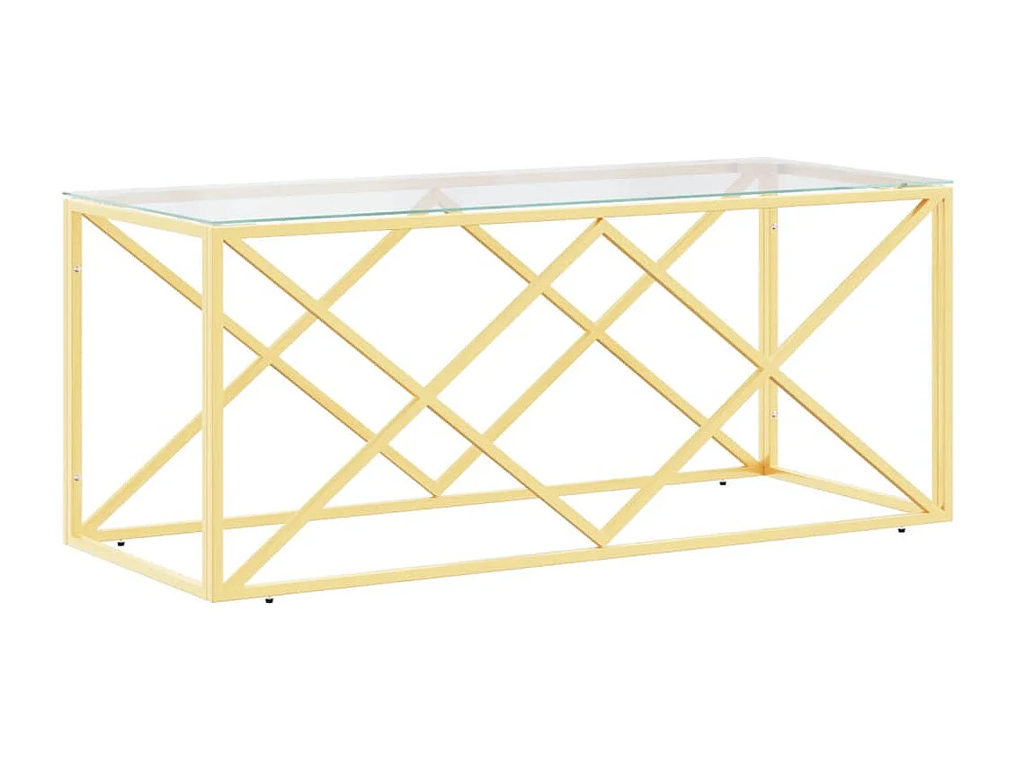 Table basse 110x45x45 cm acier inoxydable et verre