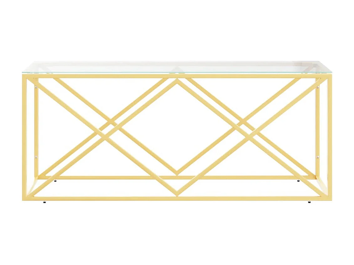 Table basse 110x45x45 cm acier inoxydable et verre