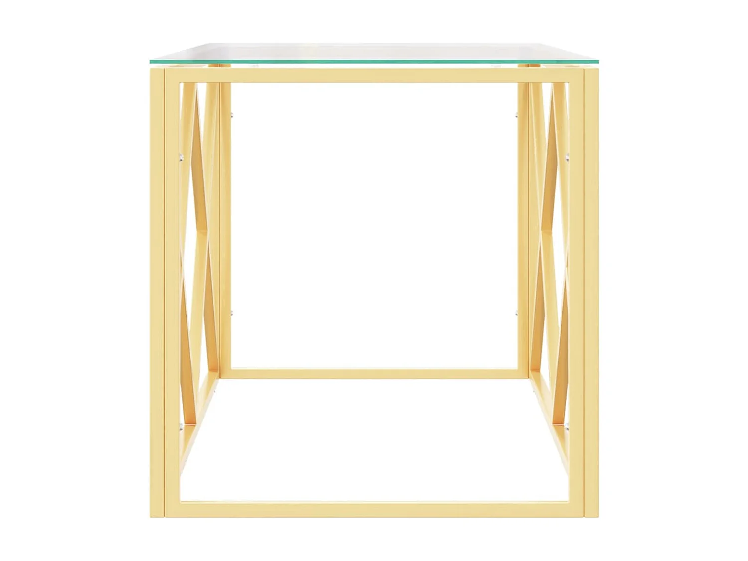 Table basse 110x45x45 cm acier inoxydable et verre