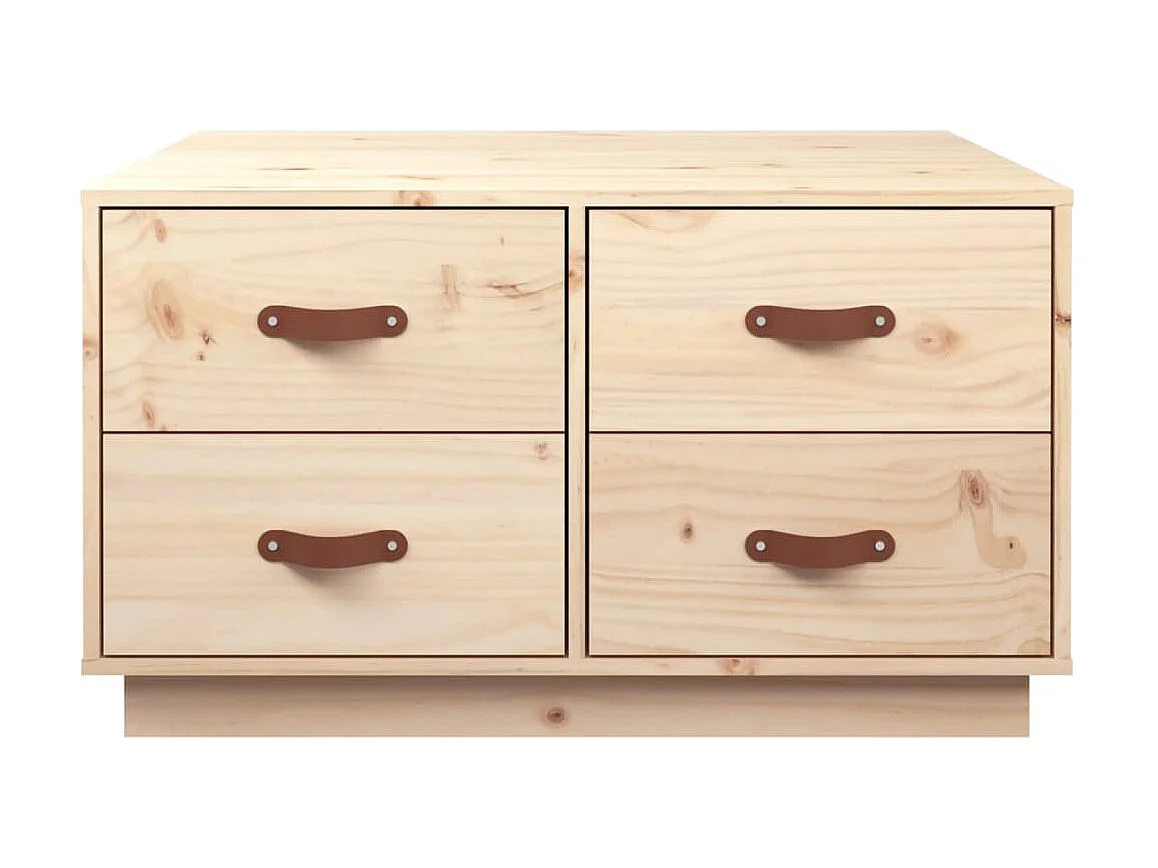 Goldfarbener Couchtisch 80x80x45 cm Massives Kiefernholz