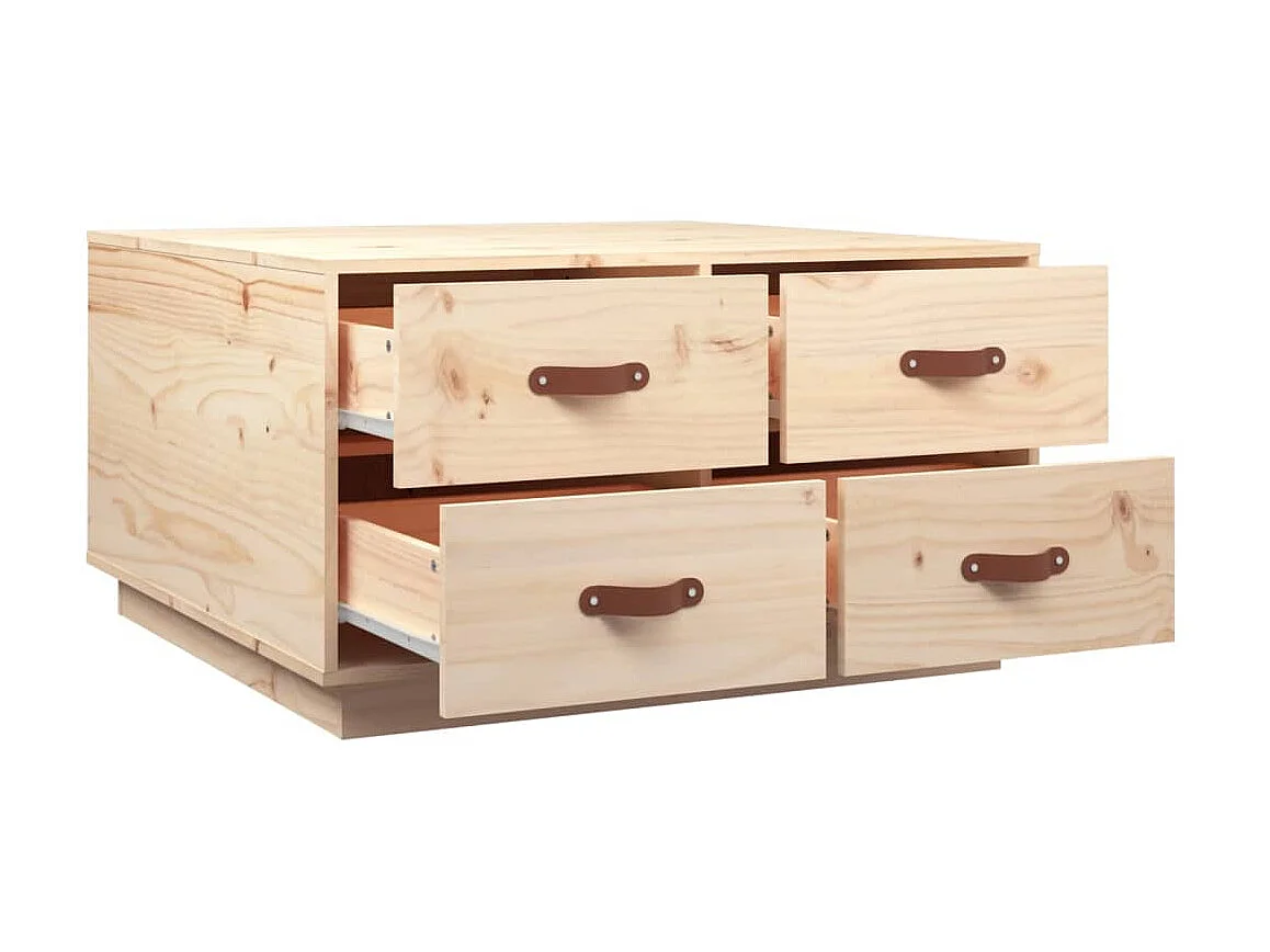 Goldfarbener Couchtisch 80x80x45 cm Massives Kiefernholz