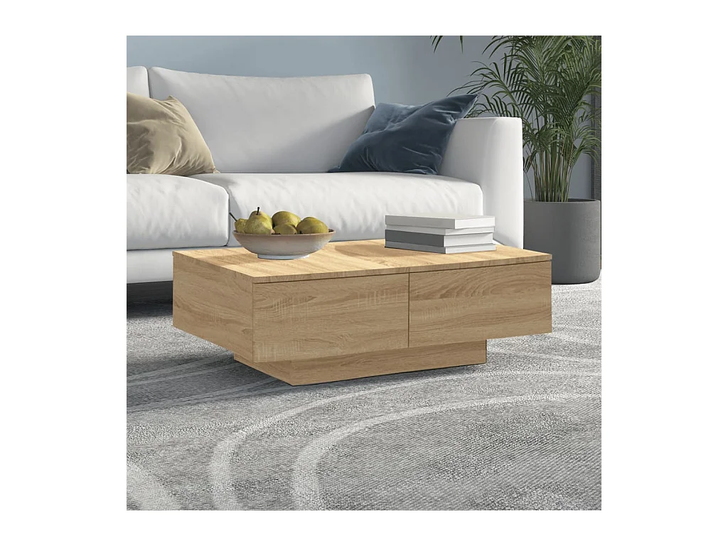 Tavolino Gold Rovere Sonoma 90x60x31 cm Truciolato