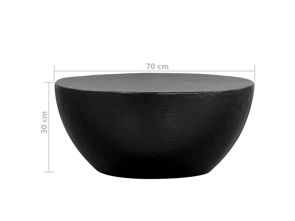 Tavolino Alluminio martellato 70 x 30 cm Nero