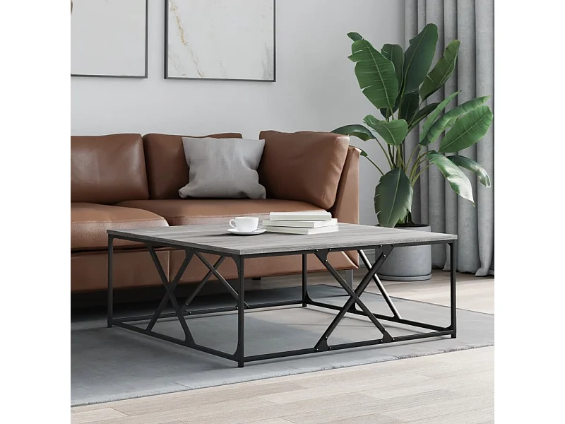 Tavolino grigio Gold Sonoma 100x100x40 cm in multistrato