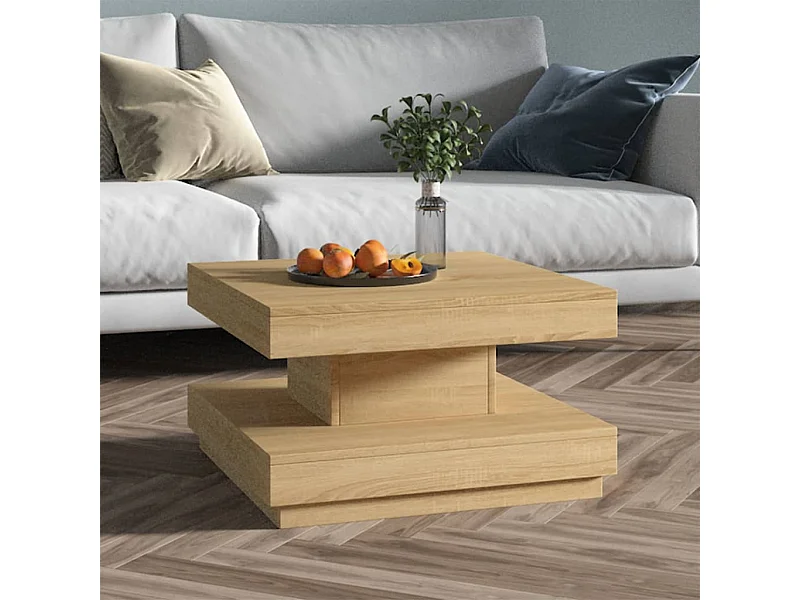 Mesa de centro Gold MDF marrón claro 60x60x35 cm