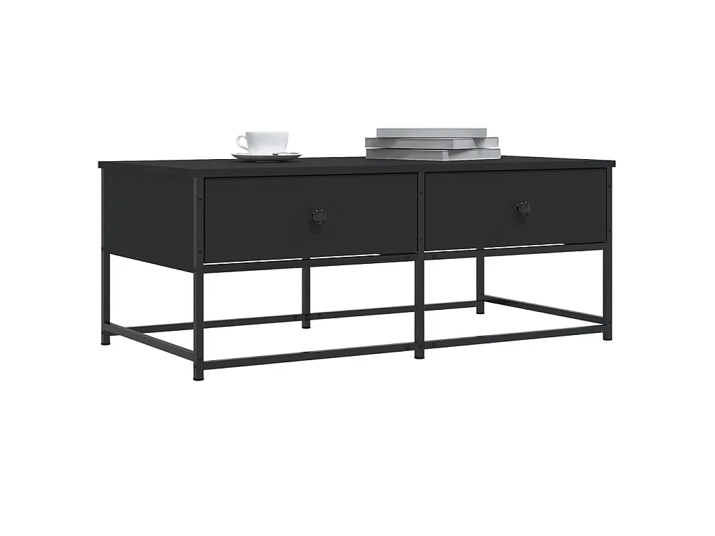 Tavolino Gold nero 100x51x40 cm in MDF