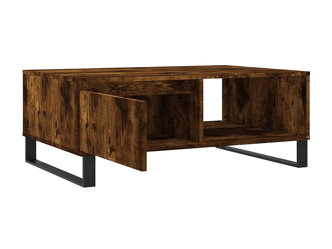 Table basse chêne fumé 90x60x35 cm bois d'ingénierie