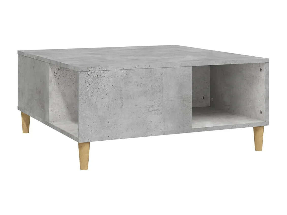 Table basse gris béton 80x80x36,5 cm bois d'ingénierie