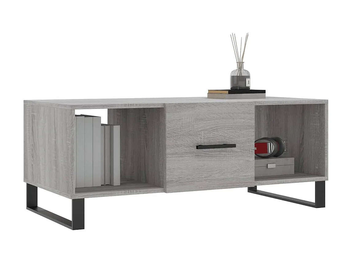 Table basse sonoma gris 102x50x40 cm bois d'ingénierie