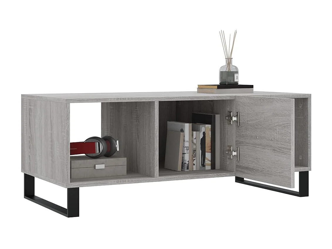 Table basse sonoma gris 102x50x40 cm bois d'ingénierie