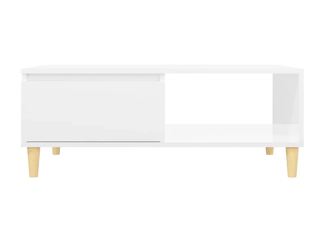 Tavolino Gold Bianco lucido 90x60x35 cm Truciolare