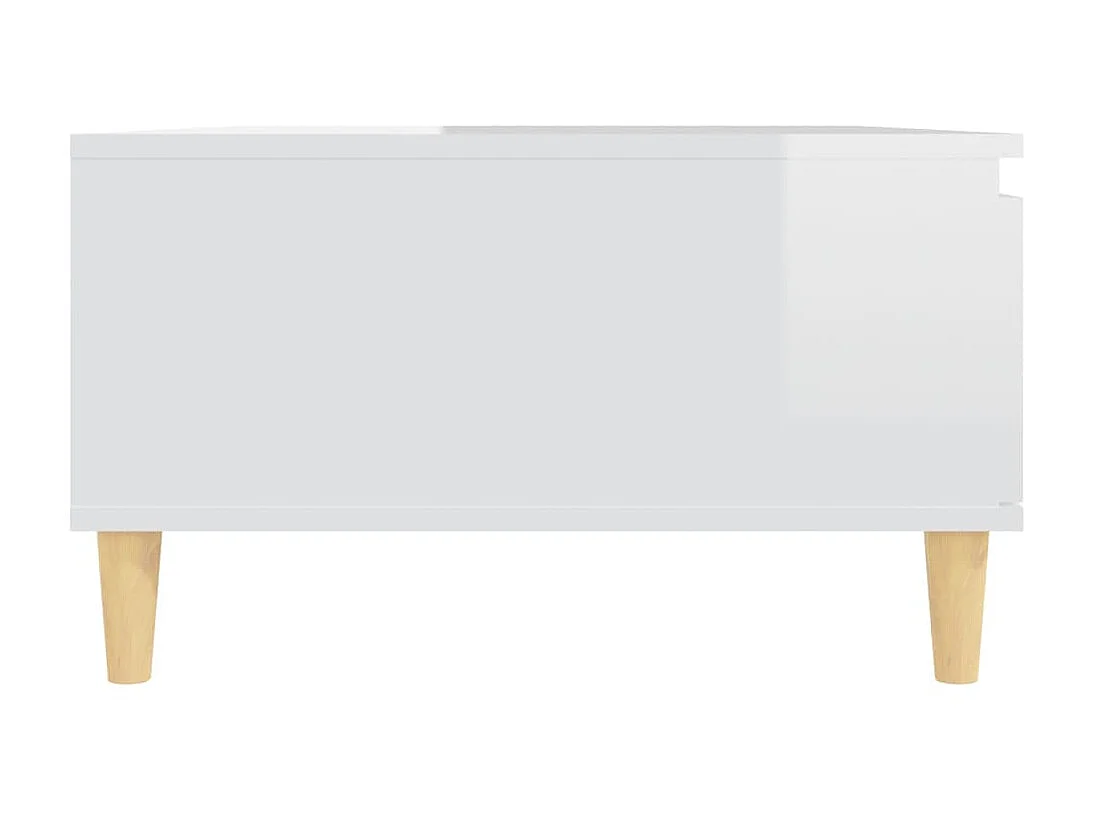 Tavolino Gold Bianco lucido 90x60x35 cm Truciolare