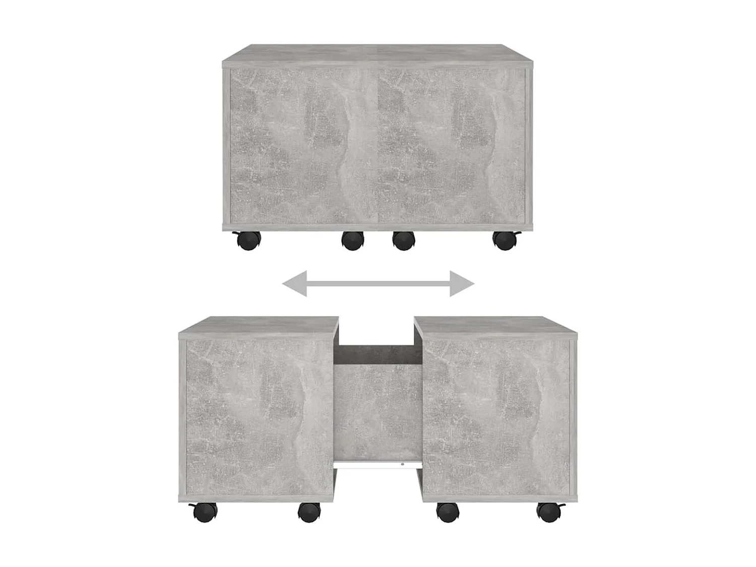 Mesa de centro dourada concreto cinza 60x60x38 cm aglomerado