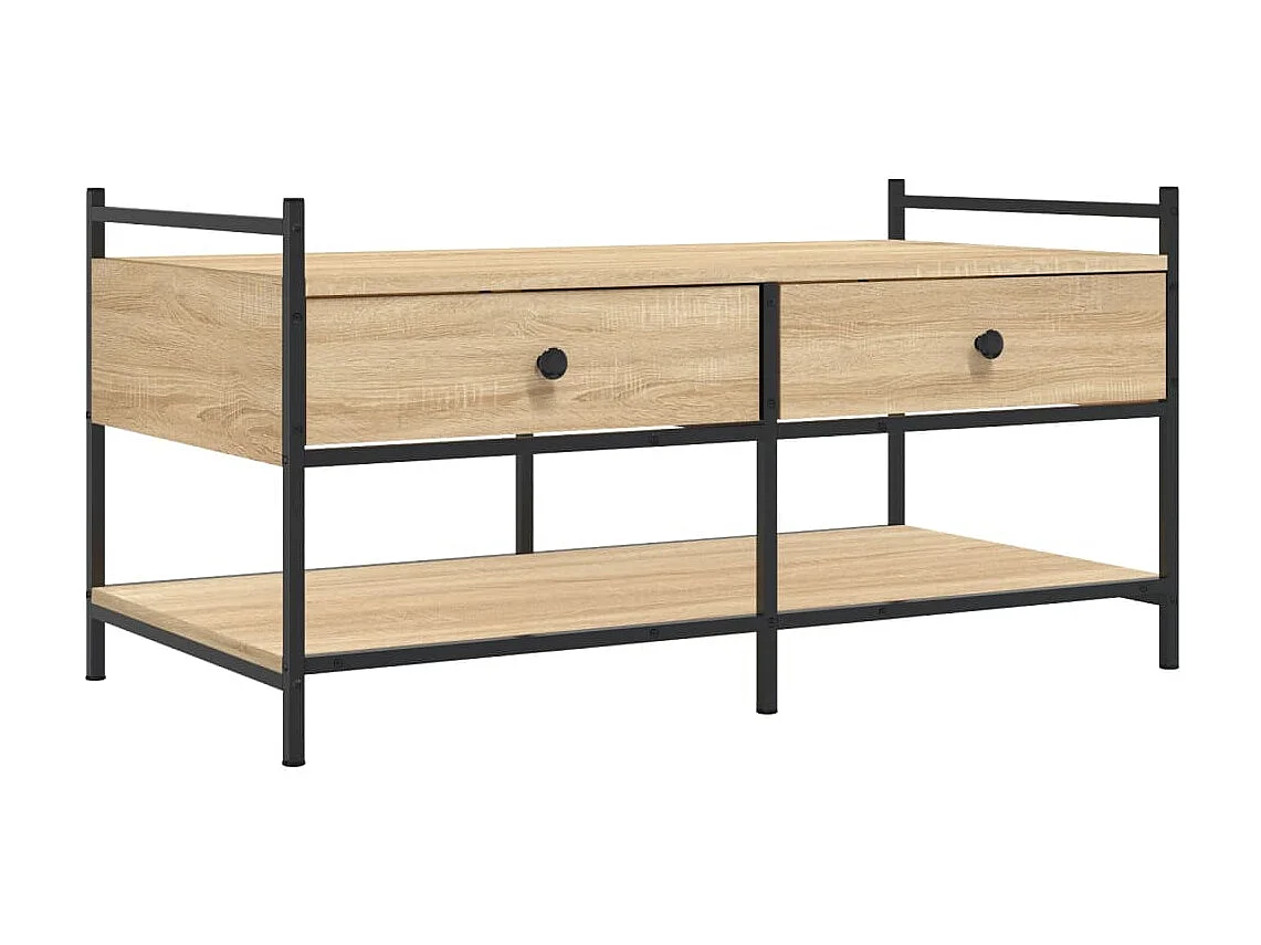 Mesa de centro em carvalho Sonoma dourado 99x50x50 cm madeira projetada