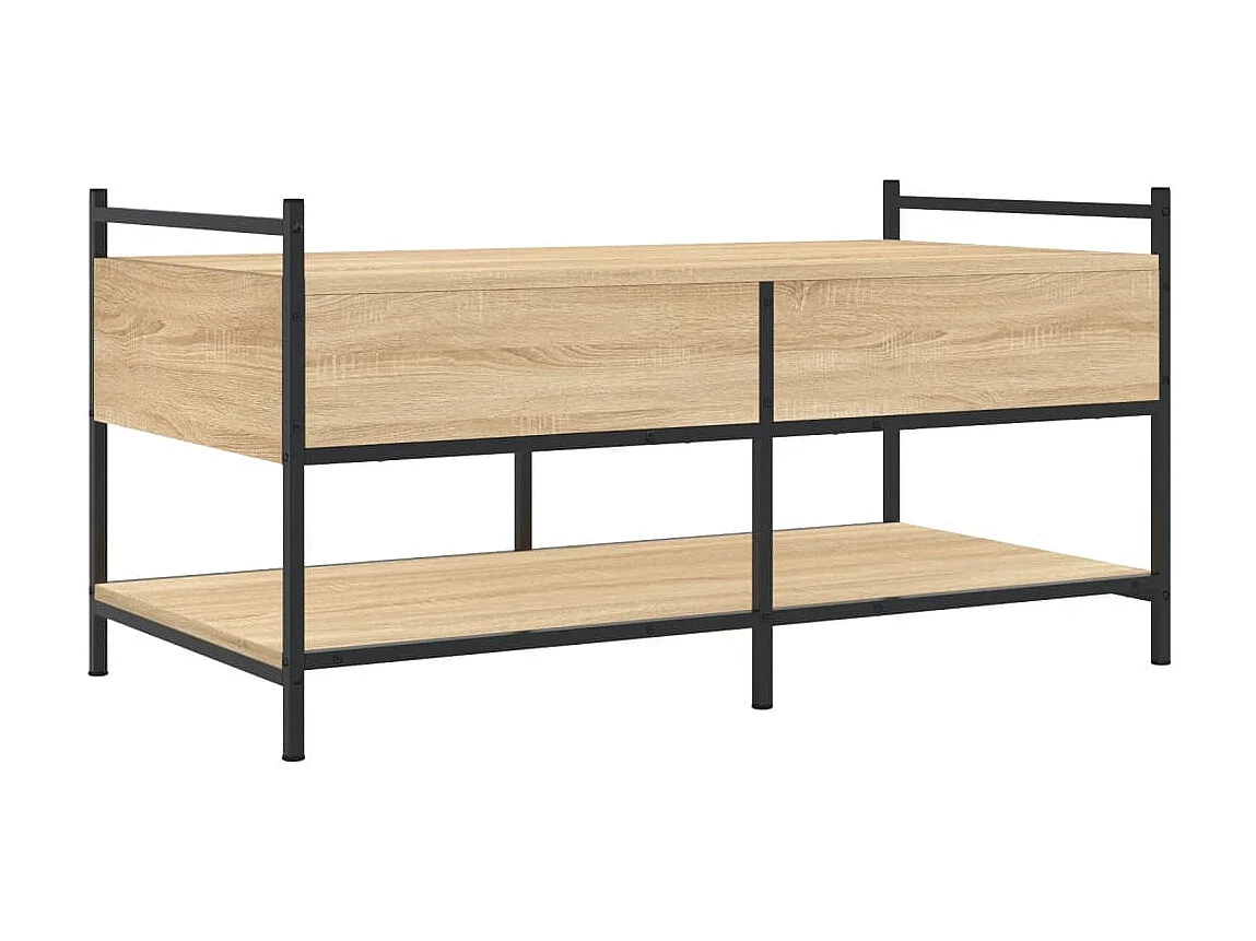 Mesa de centro em carvalho Sonoma dourado 99x50x50 cm madeira projetada