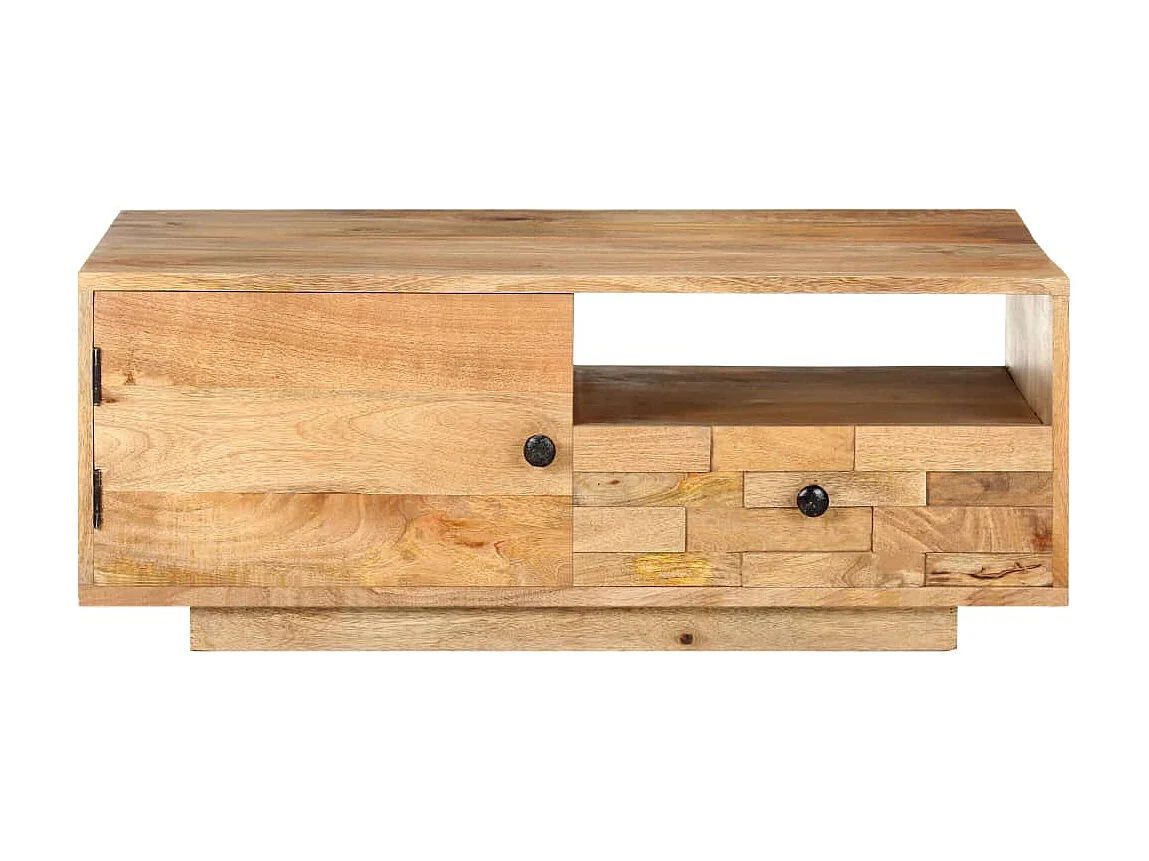 Goud Salontafel 90x50x35 cm Massief mangohout