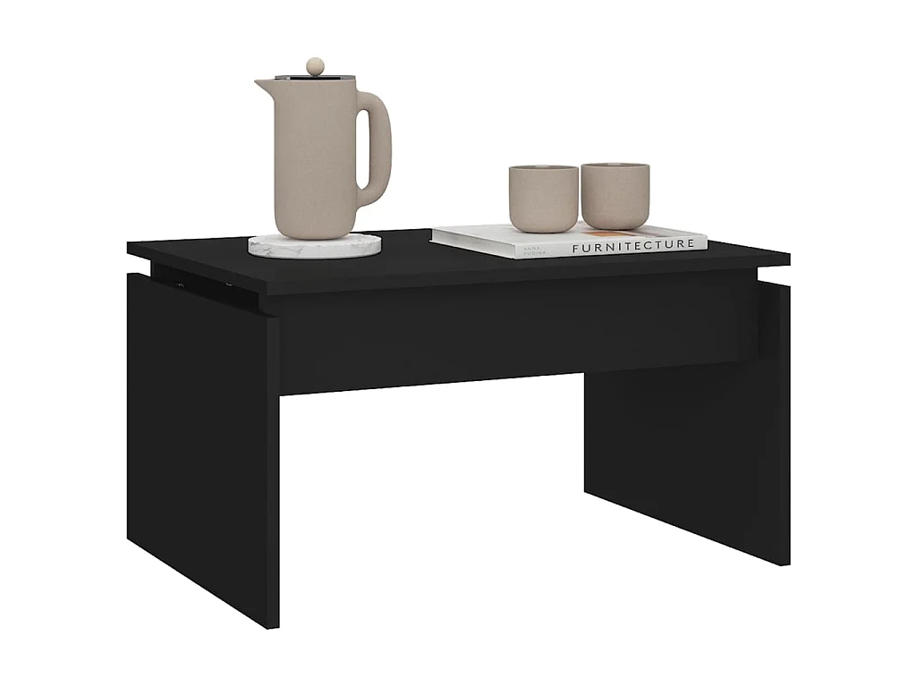 Tavolino Gold Nero 68x50x38 cm Truciolare