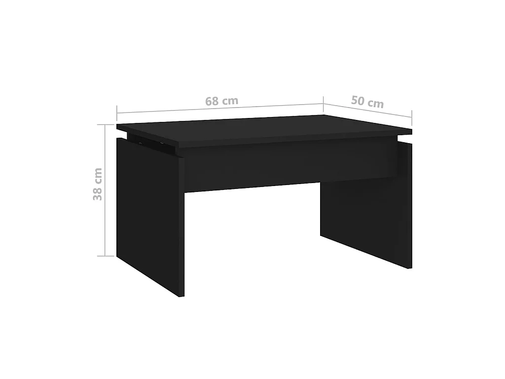 Gold Salontafel Zwart 68x50x38 cm Spaanplaat
