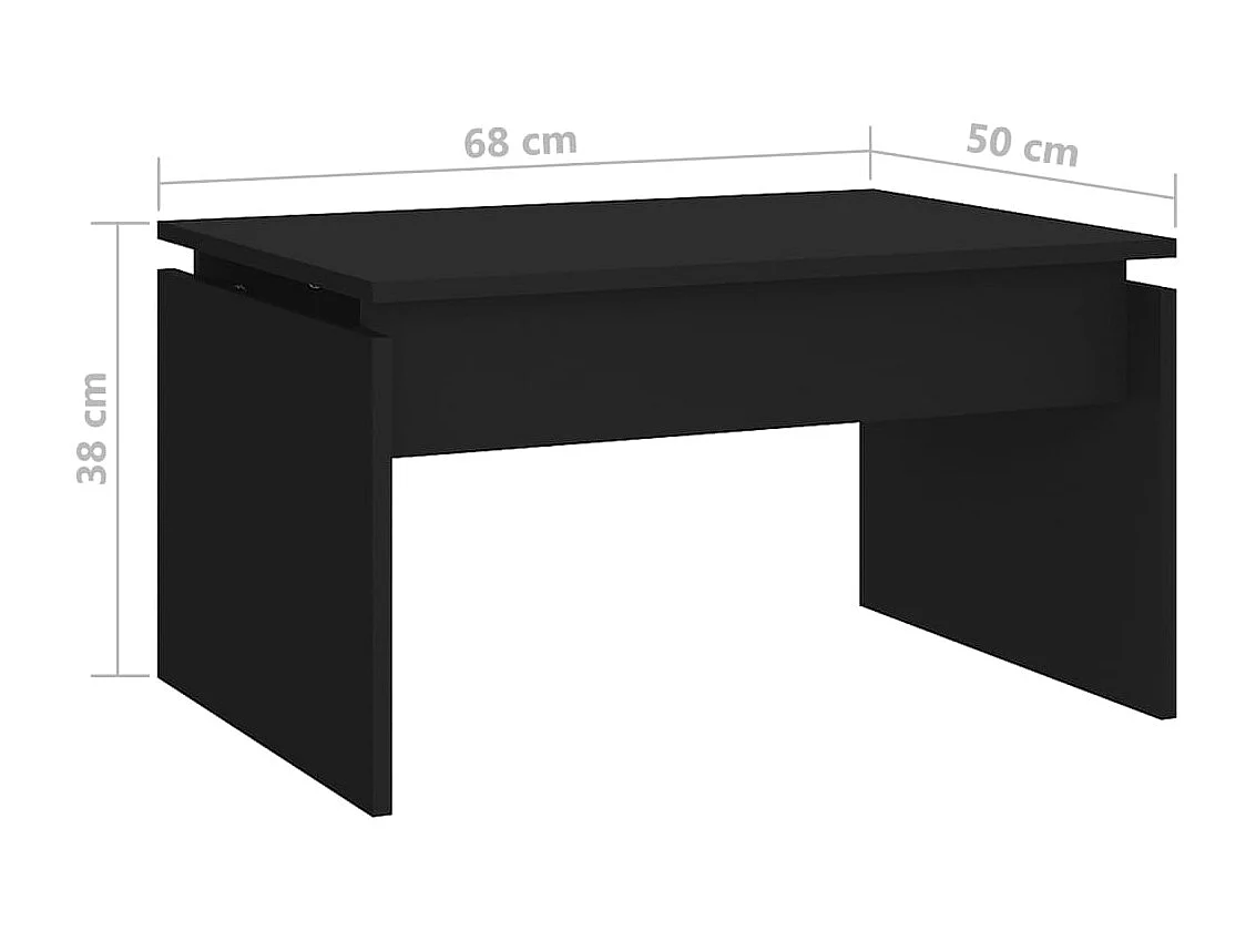 Gold Salontafel Zwart 68x50x38 cm Spaanplaat