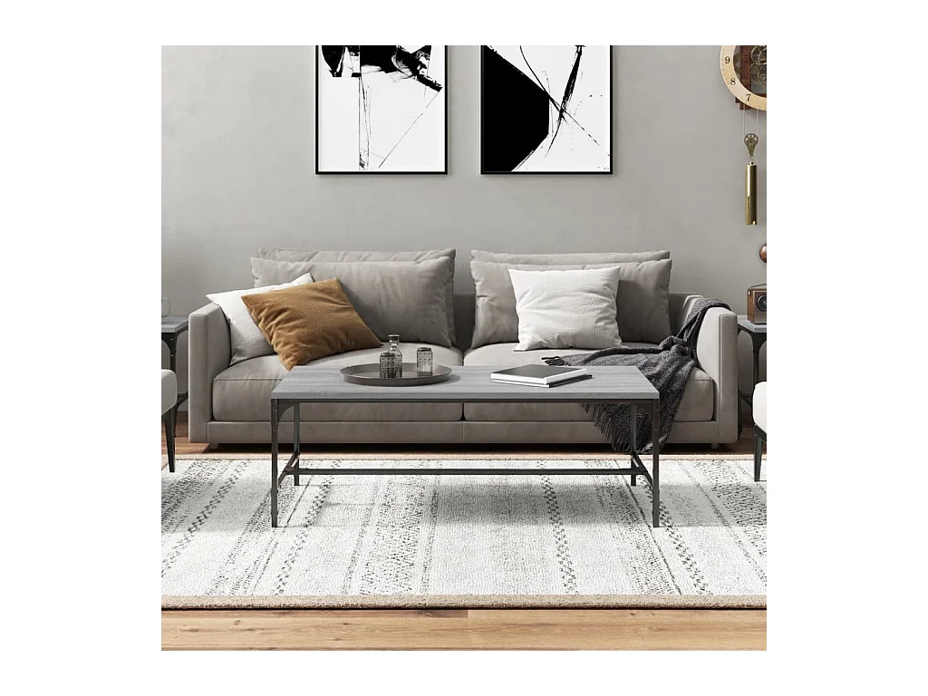 Gold Sonoma grijze salontafel 80x50x35 cm Bewerkt hout