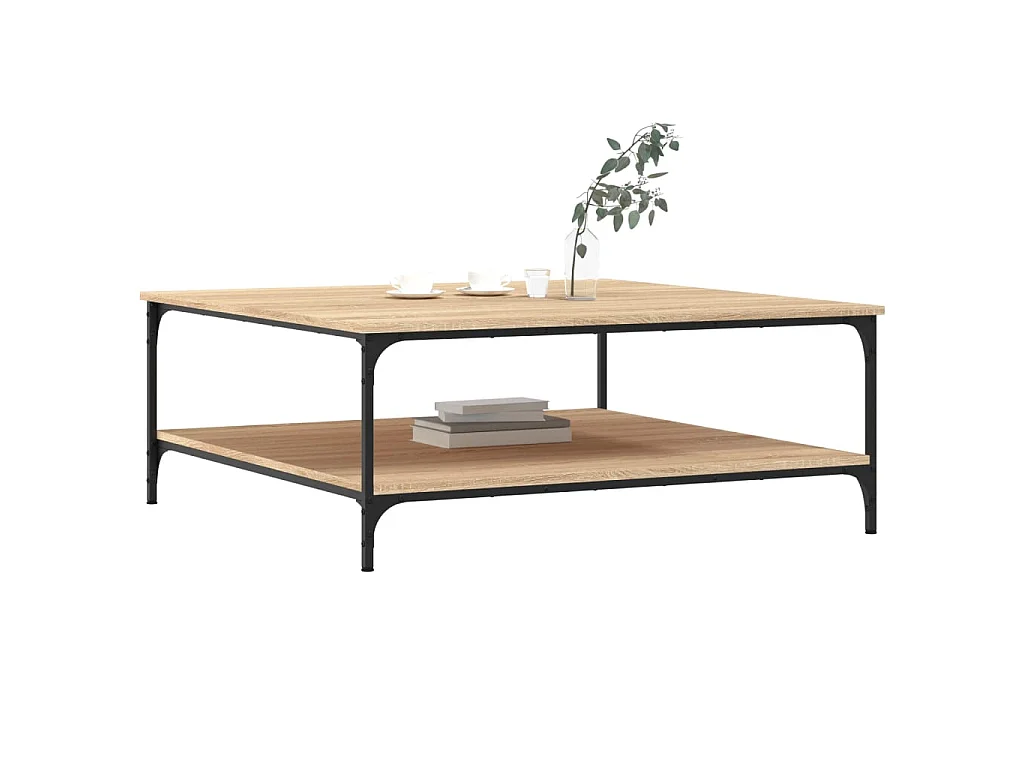 Mesa de centro roble Sonoma Gold 100x100x40 cm madera contrachapada