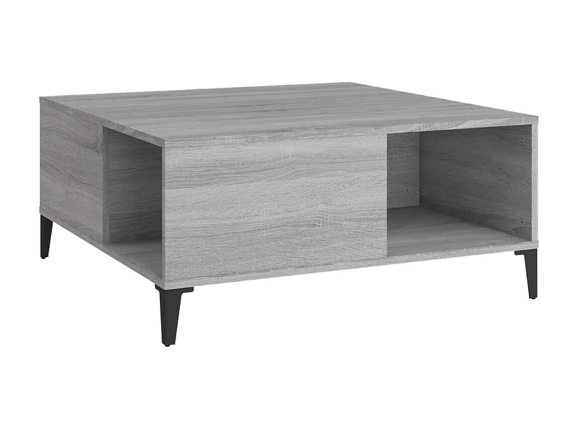Table basse sonoma gris 80x80x36,5 cm bois d'ingénierie