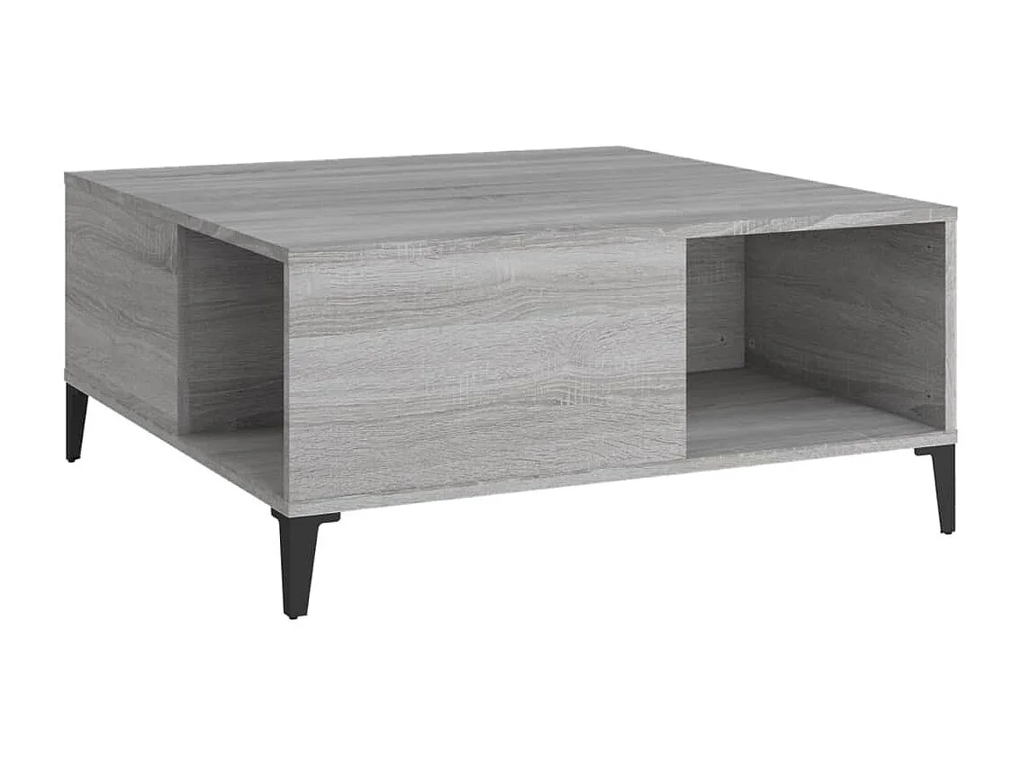 Table basse sonoma gris 80x80x36,5 cm bois d'ingénierie